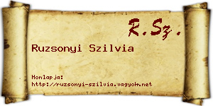 Ruzsonyi Szilvia névjegykártya