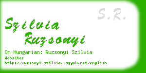 szilvia ruzsonyi business card
